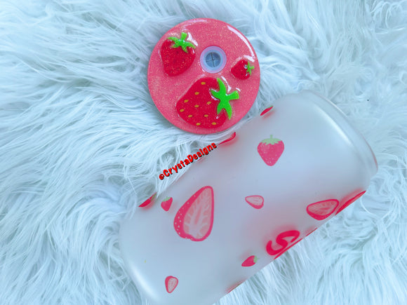 Strawberry Sweet Glass Can