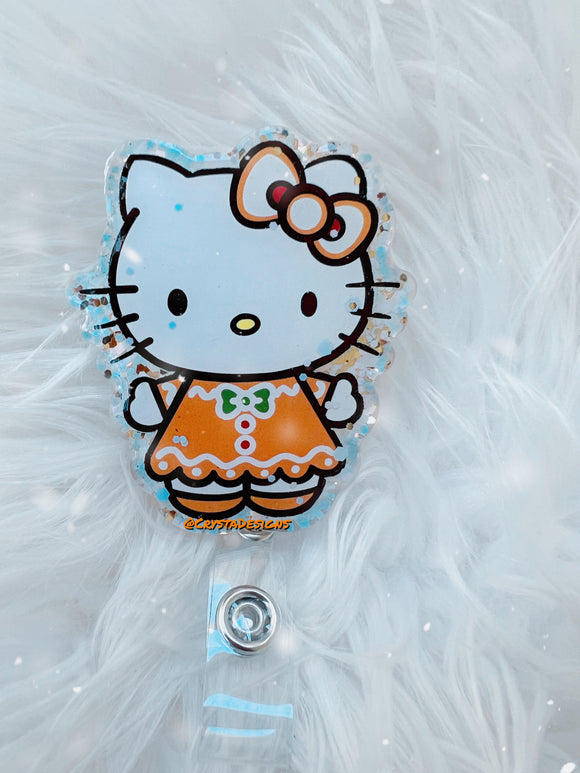Hello Kitty Badge Reel Winter Ginger – CrystaDesigns